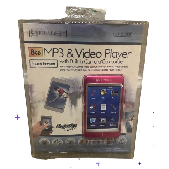 Riptunes 8GB MP3 and Video Player MP-2128 PINK Built In Camera/Camcorder - Picture 1 of 6